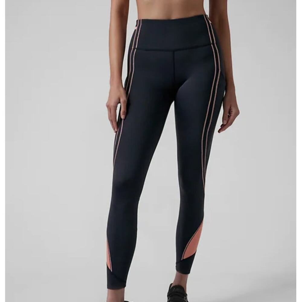 Athleta Ignite Leggings 2 Pockets Black and Pink Size XSP